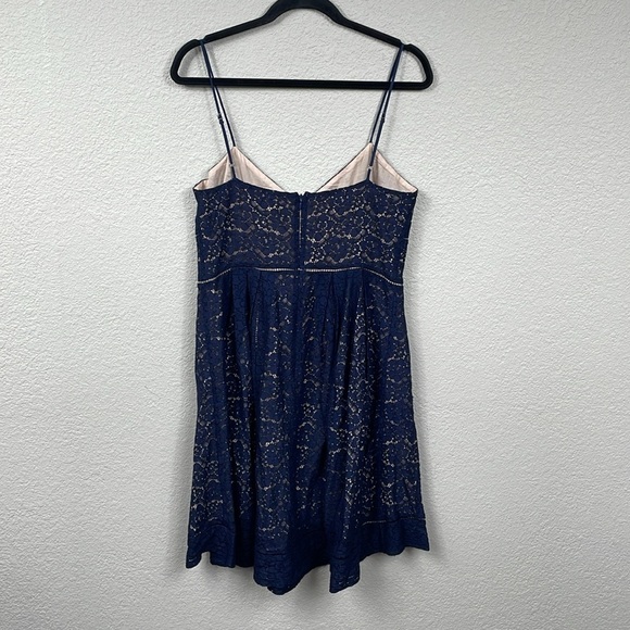 Joie Solandra Sleeveless Lace Dress Navy Blue A Line Party Cocktail Sz 10 - Picture 6 of 12